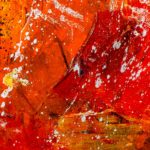 orange and red abstract painting